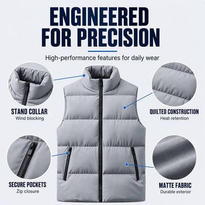 Men's Classic Stand Collar Padded Vest
