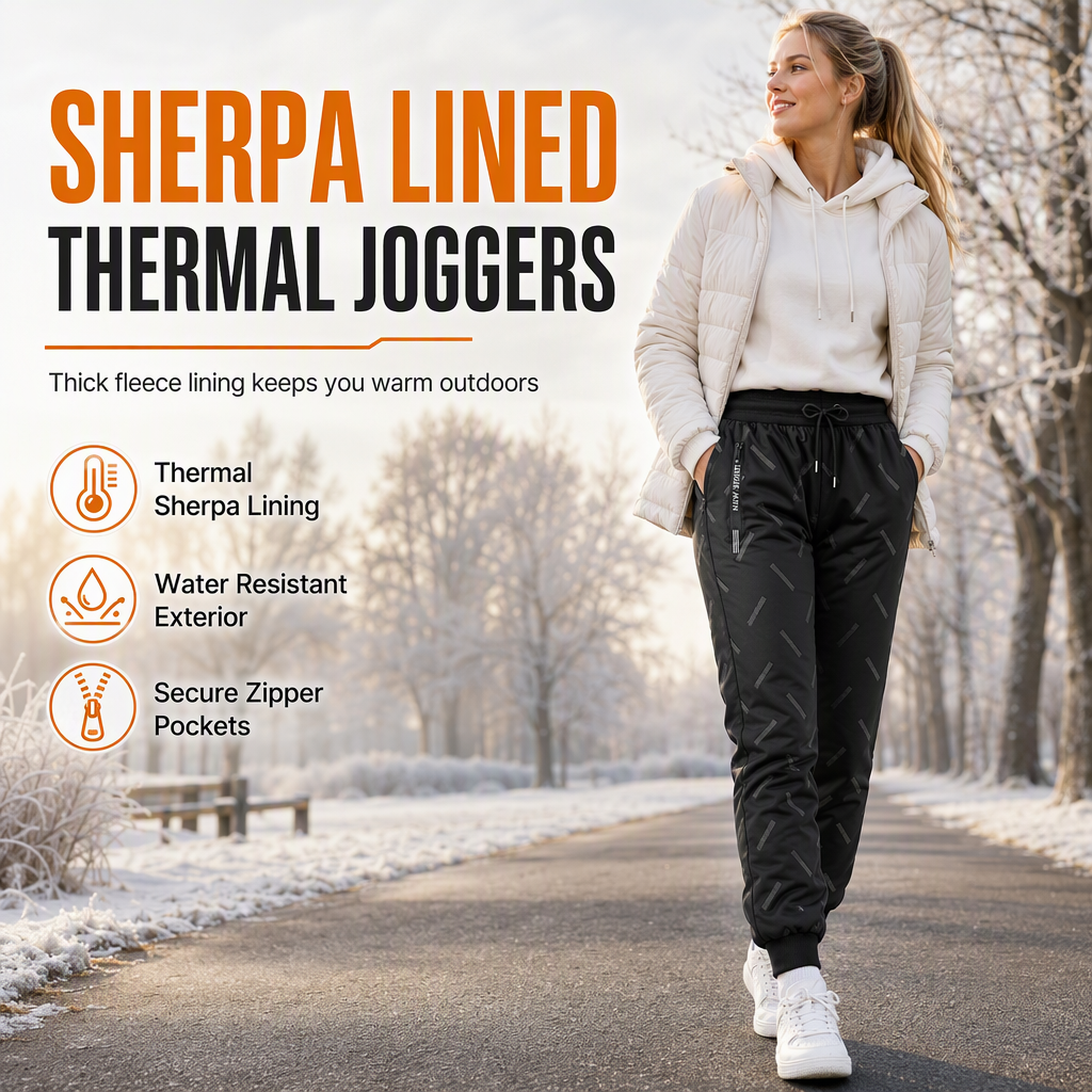 ✨Unisex Relaxed-Fit Sports Pants with Sherpa Lining