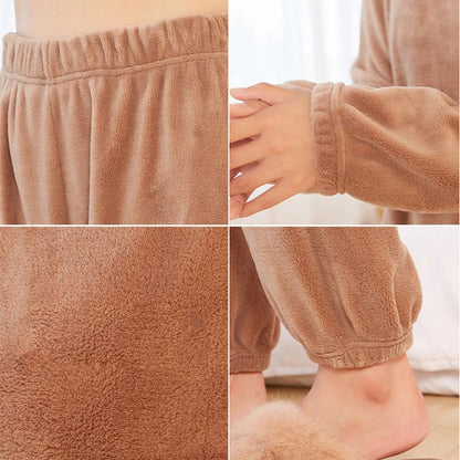 Women’s Loose Warm Coral Plush Pajamas Set