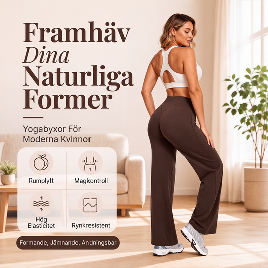 🧘Högmidjade vida yogabyxor för kvinnor😍